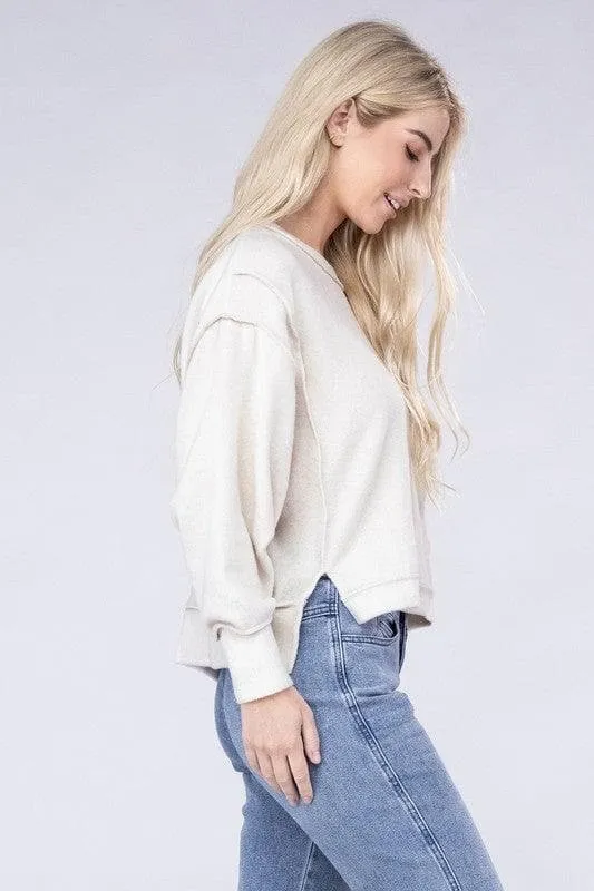 ZENANA Brushed Melange Hacci Oversized Sweater