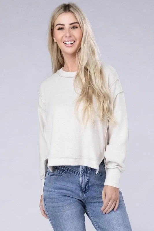 ZENANA Brushed Melange Hacci Oversized Sweater