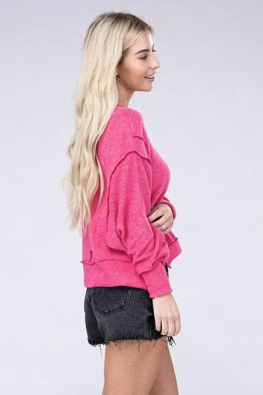 ZENANA Brushed Melange Hacci Oversized Sweater